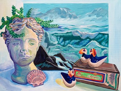 Eklektyczna martwa natura z motywami morskimi autorstwa Pauline Wegman | Key and Sea Creative