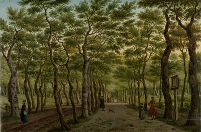 Herepad w Haagse Bos Lasy Scheveningen w pobliżu Hagi autorstwa Paulus Constantijn la Fargue (signed by artist)