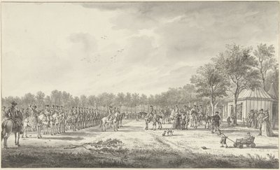 Rewia kawalerii księcia Wilhelma V na Malieveld w Hadze, 1770 autorstwa Paulus Constantijn la Fargue
