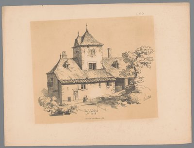 Widok wiejskiego domu w Ixelles Ixelles (tytuł na obiekcie) Malownicze twarze Paulusa Lautersa (tytuł serii) Etrennes pittoresques pour 1839, par Lauters (tytuł serii) autorstwa Paulus Lauters