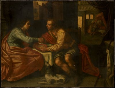 Ezaw sprzedaje swoje pierworodztwo (Rodzaju 27:1-29) autorstwa Paulus Moreelse (copy after)
