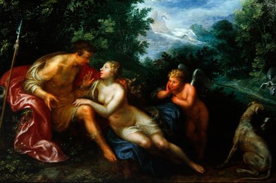 Wenus i Adonis autorstwa Paulus Moreelse