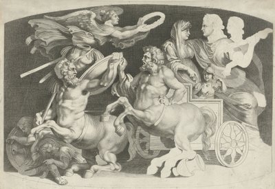 Camee spotkał się z triumfem van Germanicus en Agrippina Różne figury antycznych agatów, zaprojektowane przez Pietro Paolo Rubenii (tytuł serii) autorstwa Paulus Pontius (attributed to)