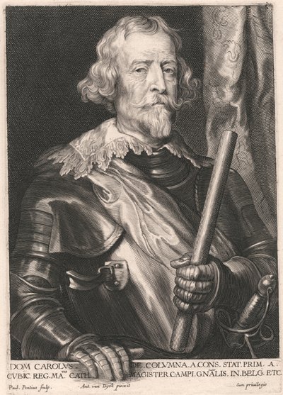 Dom Charles de Columna z Cons. To oznacza Sztywny. sześcienny Rej. Matis kat. Mistrz pola Gnalis W. Belgia Itp autorstwa Paulus Pontius