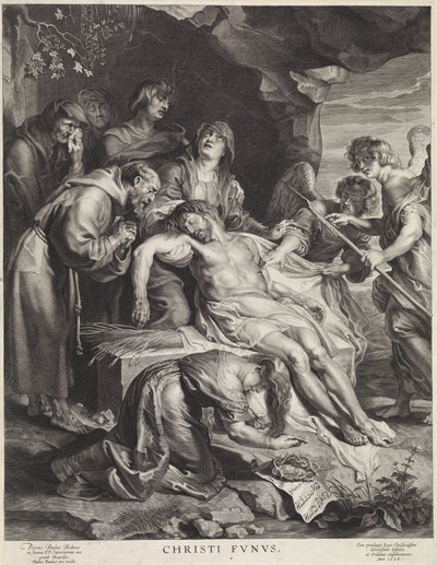 Graflegging van Christus Christi Fvnvs (tytuł na obiekcie) autorstwa Paulus Pontius