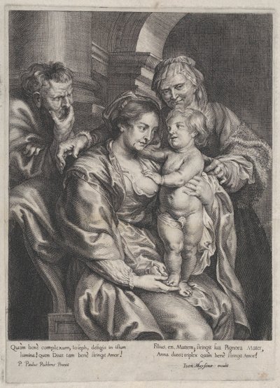 Święta Rodzina ze św. 1620-70., ok. 1620-70. 1620-70. autorstwa Paulus Pontius