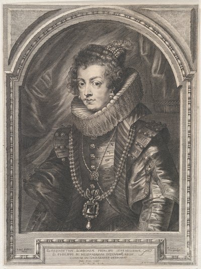 Portret Elżbiety Burbon, królowej Hiszpanii, 1632., 1632. autorstwa Paulus Pontius