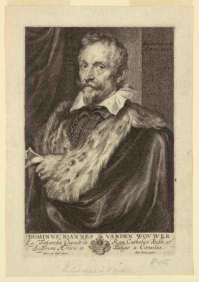 Portret Jana van der Wouwera z Ikon książąt męskich autorstwa Paulus Pontius