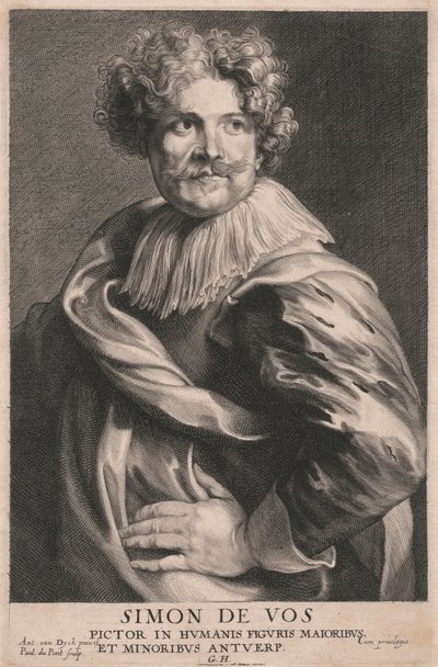 Simon de Vos, malarz dużych i małych postaci ludzkich, Antwerpia autorstwa Paulus Pontius