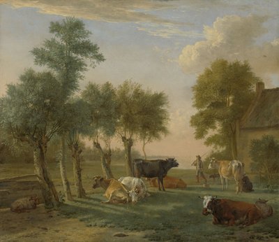 Krowy na łące w pobliżu folwarku, 1653 autorstwa Paulus Potter