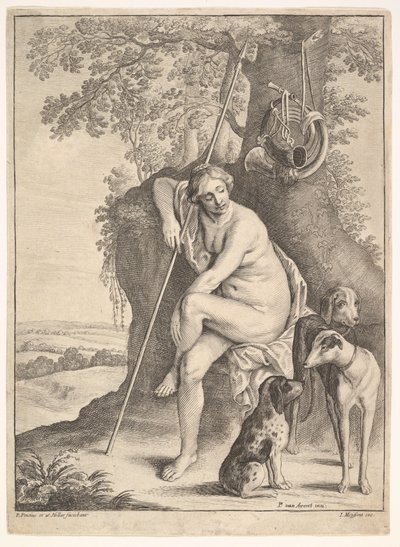 Siedząca figura łowczyni Diany, 1625-77. autorstwa Paulus Potter