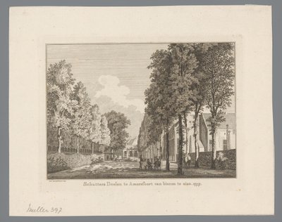 Widok Doelen w Amersfoort Strzelcy Doelen w Amersfoort do zobaczenia od środka. 1759 (tytuł na obiekcie) autorstwa Paulus van Liender