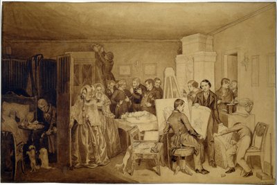 Konsekwencje śmierci Fidelki - Praca Pawła Andriejewicza Fedotowa (1815-1852), tusz indyjski i sepia na papierze autorstwa Pavel Andreevich Fedotov