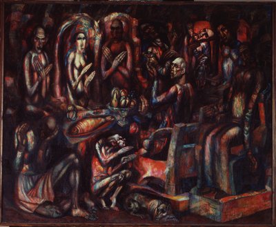 "La Fete des Rois" (Święto Królów) Obraz Pawła Nikołajewicza Filonowa (1883-1941) 1913 Państwowe Muzeum Rosyjskie, Sankt Petersburg autorstwa Pawel Nikolajewitsch Filonow