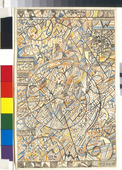 Formuła wszechświata - Praca Pawła Nikołajewicza Filonowa (1883-1941), akwarela na papierze autorstwa Pawel Nikolajewitsch Filonow