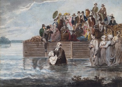 Filadelfia anabaptystyczna zanurzenie podczas burzy, 1811-ca. 1813. autorstwa Pavel Petrovic Svin