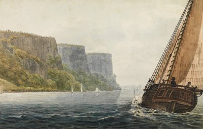 Packet Mohawk z Albany przechodzący przez palisady, 1811-ca. 1813. autorstwa Pavel Petrovic Svin