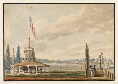 Pierwsze spojrzenie podróżnika na Nowy Jork - Bateria i Flagstaff autorstwa Pavel Petrovich Svinin