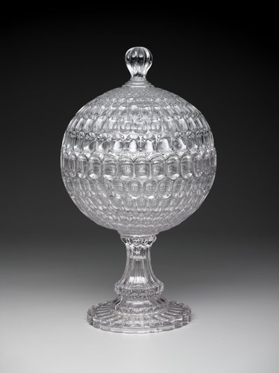 Kompot kryty "Argus", ok. 1855-75 (szkło prasowane) autorstwa Pears and Co. Pittsburgh Bakewell