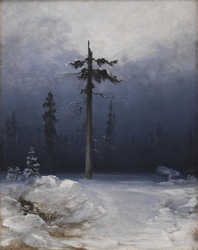 Drzewo w zimowym lesie autorstwa Peder Balke
