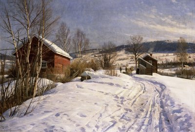 Zimowy krajobraz, Lillehammer autorstwa Peder Monsted