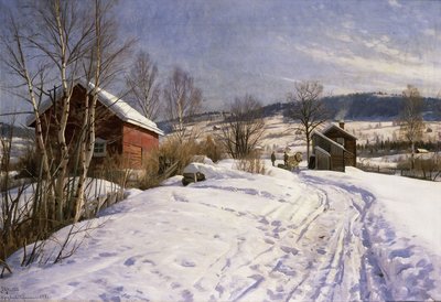 Zimowy krajobraz, Lillehammer autorstwa Peder Monsted