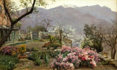 Ogród kwiatowy w pobliżu Bellagio autorstwa Peder Monsted