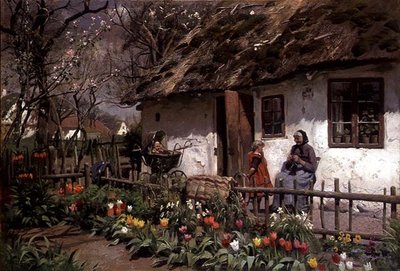 Na zewnątrz domku autorstwa Peder Monsted