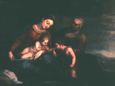 Dziewica z Dzieciątkiem ze św. Elżbietą i Janem Chrzcicielem autorstwa Pedro Atanasio Bocanegra