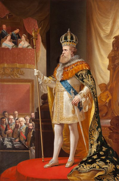 Cesarz Brazylii Piotr II na otwarciu Zgromadzenia Ogólnego, 1872 r. autorstwa Pedro Américo