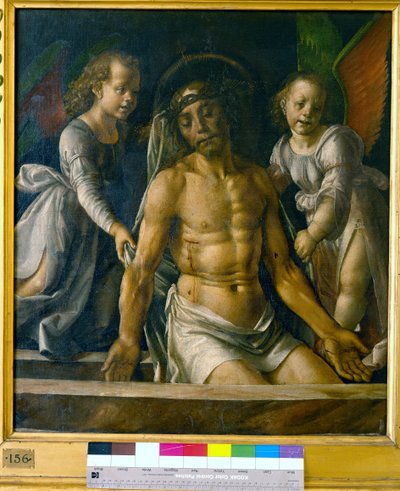Chrystus w grobie między dwoma aniołami, ok. 1480 autorstwa Pedro Berruguete