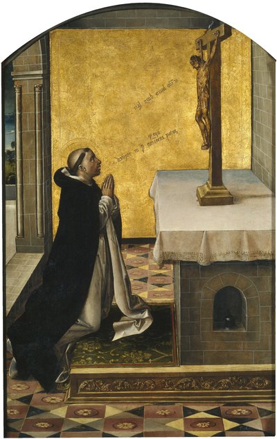 Św. Piotr Męczennik na Modlitwie, 1493-1499 autorstwa Pedro Berruguete