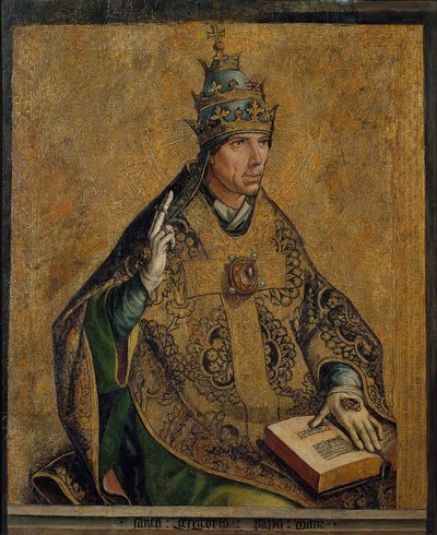le Pape Gregoire Ier le Grand - Św. Grzegorz Wielki - Berruguete, Pedro (1450-1503) - c. 1495 - Olej na drewnie - 85,5x70 - Narodowe Muzeum Sztuki Katalonii, Barcelona autorstwa Pedro Berruguete