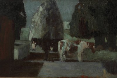 Ogród pod księżycem lub Quietud en la Quinta autorstwa Pedro Figari Solari