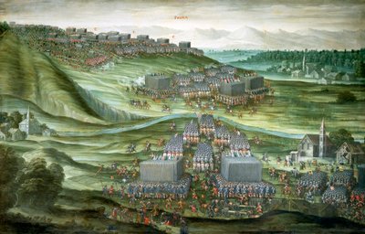 Rozmieszczenie wojsk na Białej Górze w pierwszej fazie bitwy pod Białą Górą w dniach 7-8 listopada 1620 r., obraz Pietera Snayersa (1592-1667) zachowany w kościele Santa Maria della Vittoria w Rzymie autorstwa Peeter Snayers