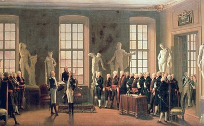 Wizyta Gustawa IV Adolfa w Akademii Sztuk Pięknych w 1797 r. autorstwa Pehr Hilleström