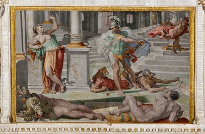 Ulisses i Kirke, fragment z Pokoju Polifema autorstwa Pellegrino Tibaldi