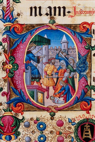 "Masakra niewiniątek", autor: Pellegrino di Mariano. Szczegóły. autorstwa Pellegrino di Mariano