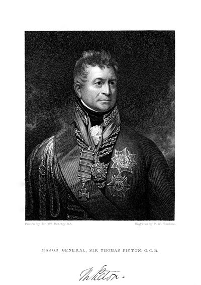 Sir Thomas Picton, brytyjski żołnierz, XIX wiek. autorstwa Peltro William Tomkins