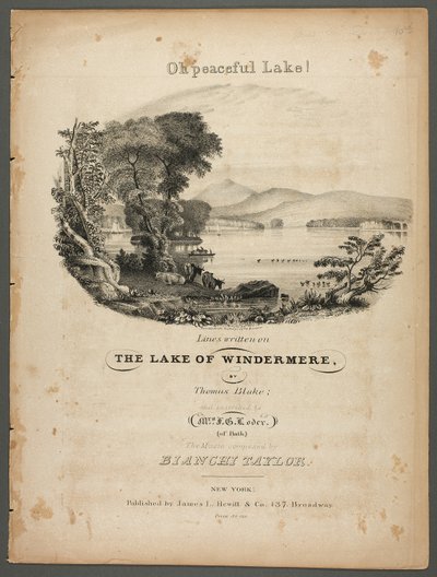 O spokojne jezioro! Wiersze napisane nad jeziorem Windermere autorstwa Pendleton