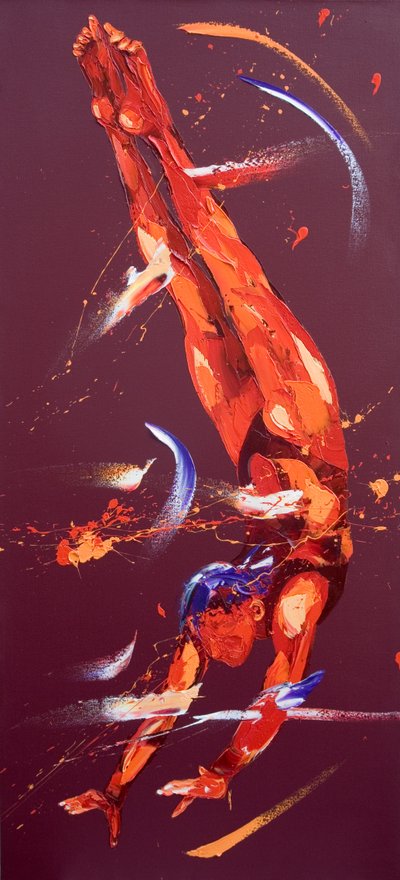 Siódemka gimnastyczek, 2011 (olej na płótnie) autorstwa Penny Warden
