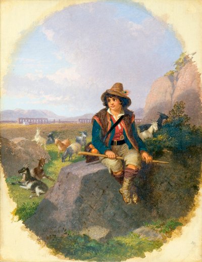 „Kóz na Romas Campagna”, lata 70. XIX wieku autorstwa Penry Williams