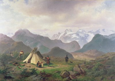 Motyw z Kvikkjokk, 1862 autorstwa Per Daniel Holm
