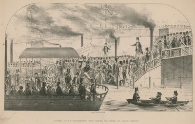 Molo Hungerford w godzinach nabożeństwa autorstwa Percy Cruikshank