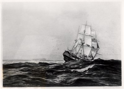 The Endeavour at Sea, 1900, grawerowane przez Lowy autorstwa Percy F.S. Spence