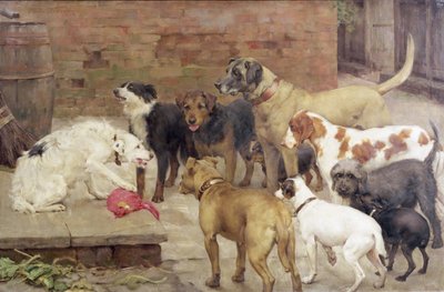 Pies z obiadem pana, 1892 autorstwa Percy Harland Fisher