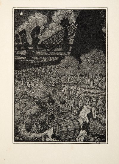 Przemytnicy psów, z „Stu anegdot zwierząt”, wyd. 1924 autorstwa Percy J. Billingshurst