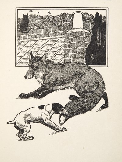 W pogoni za lisem, z „Stu anegdot zwierząt”, wyd. 1924 autorstwa Percy J. Billingshurst