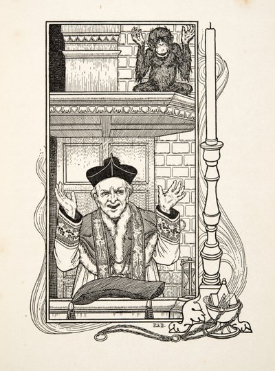 Naśladuj, z Stu anegdot zwierząt, wyd. 1924 (grawerowanie) autorstwa Percy J. Billingshurst