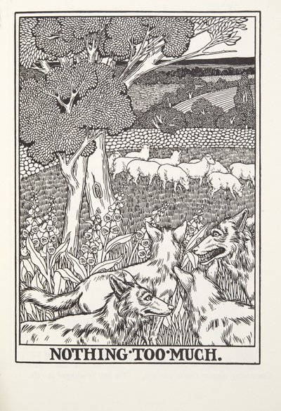 Nic za dużo, z Fontaine Fables, wyd. 1905 (grawerowanie) autorstwa Percy J. Billingshurst
